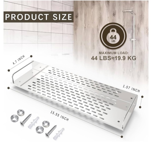 🆕 Shower Caddy Organizer Shelves Set of 2 - Picture 2 of 10